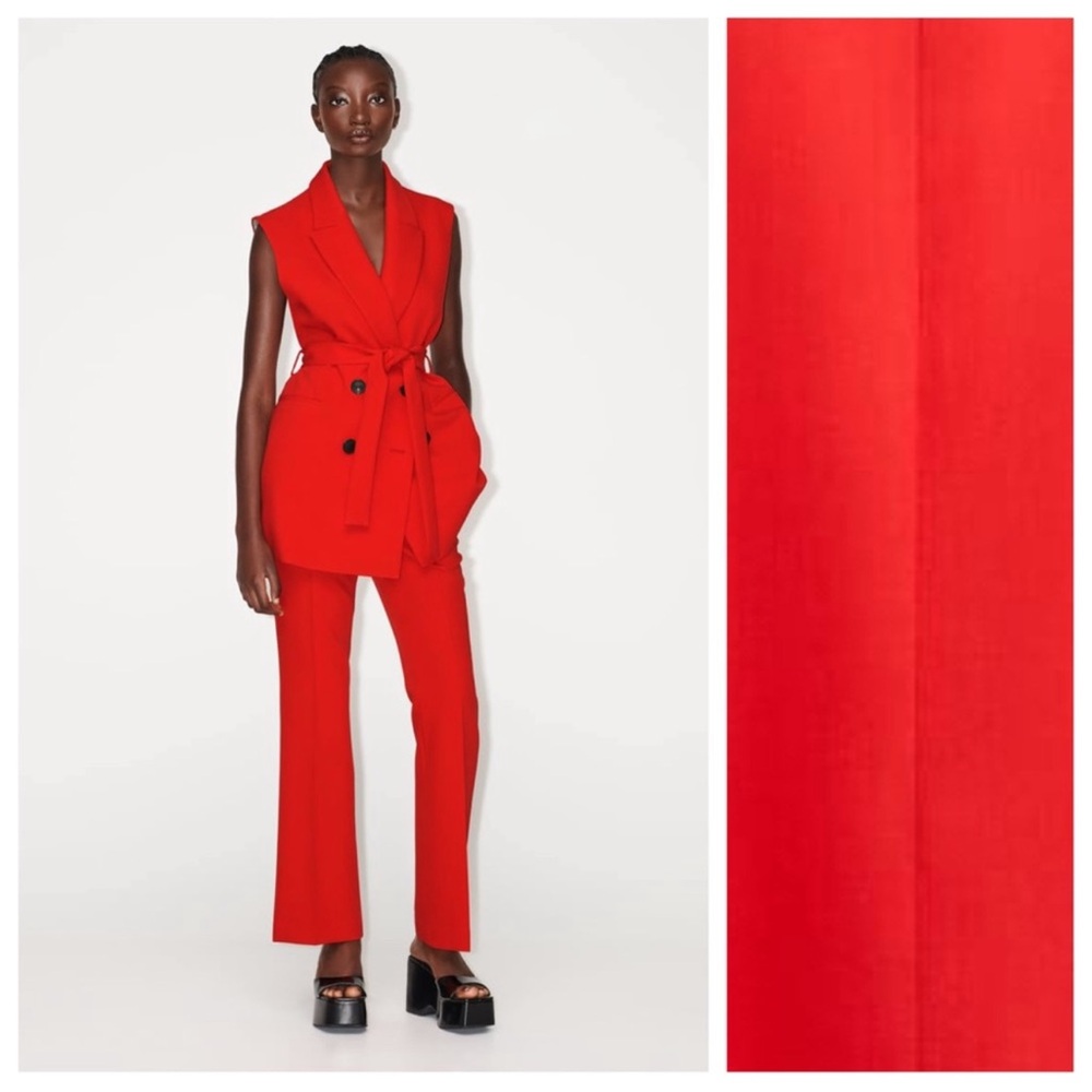 Zara red belted vest, new without tags!